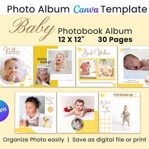 Baby Photo Album Photoshop Template, Baby Photobook Template, Newborn  Photobook, Photo Album, Baby First Year Photobook Template, BA1 -   Australia