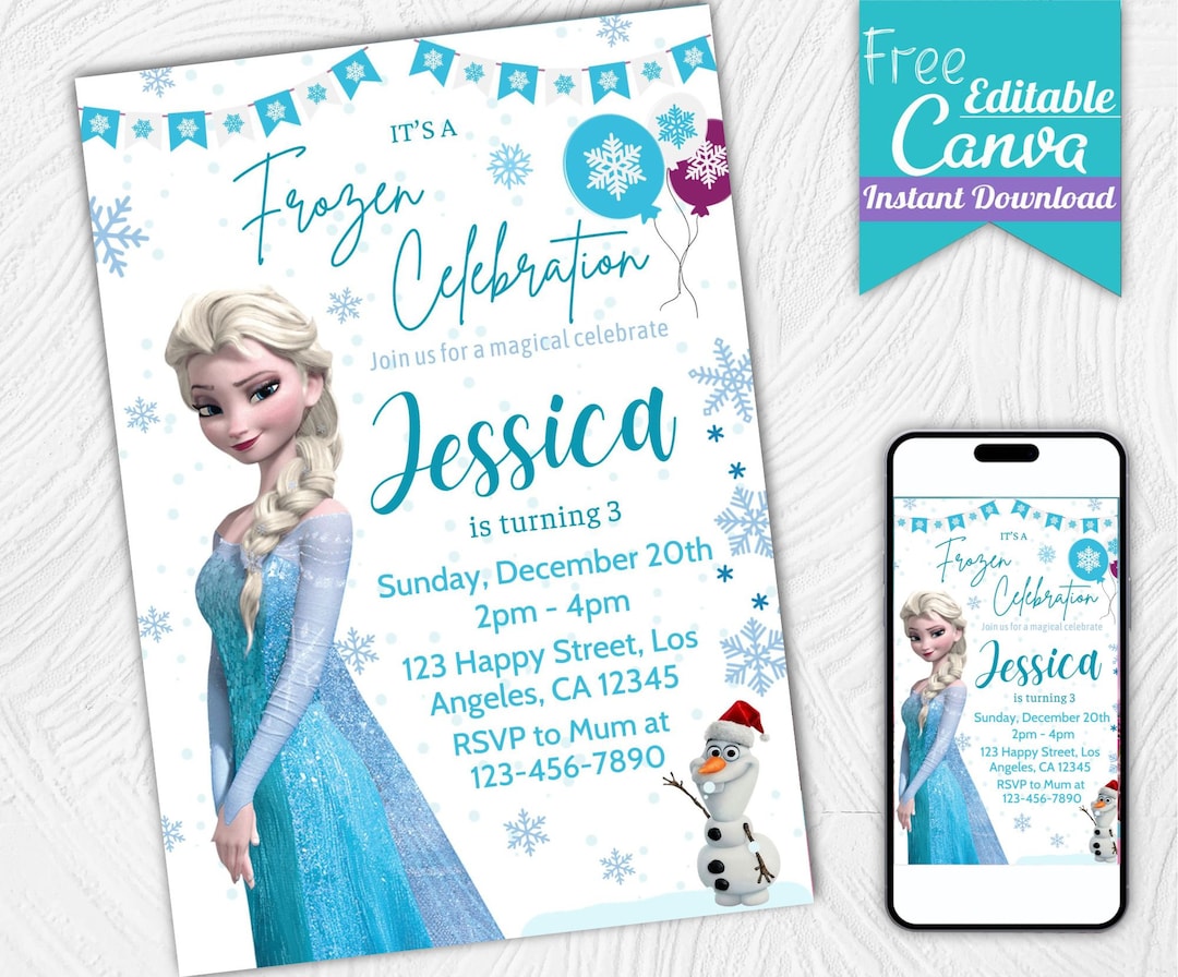 Elsa Birthday Invitation Princess Elsa Birthday Invitation - Etsy