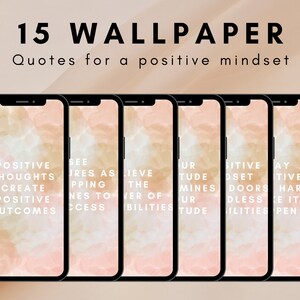 15 Wallpaper I Bundle I IPhone I Android I positive mind I quotes I positive quotes I pastel I positive I mindset