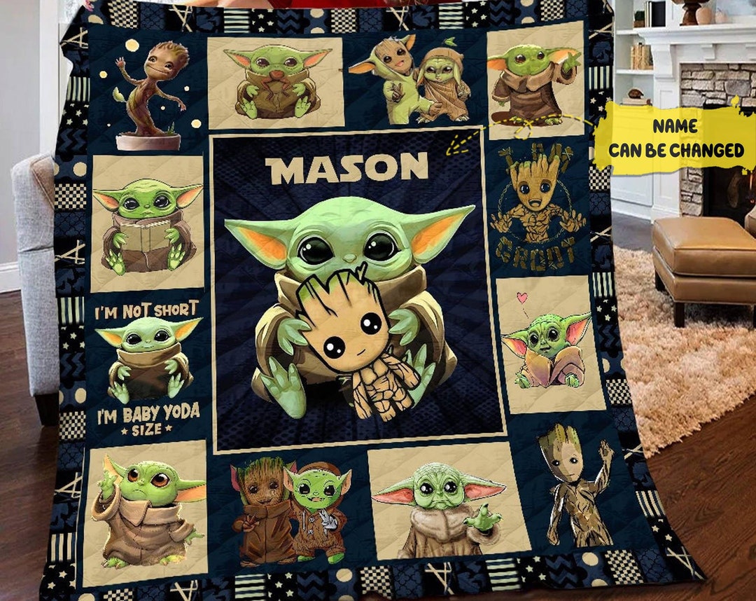 Personalized Baby Yoda Grogu Blanket Baby Yoda Bedding Set Etsy