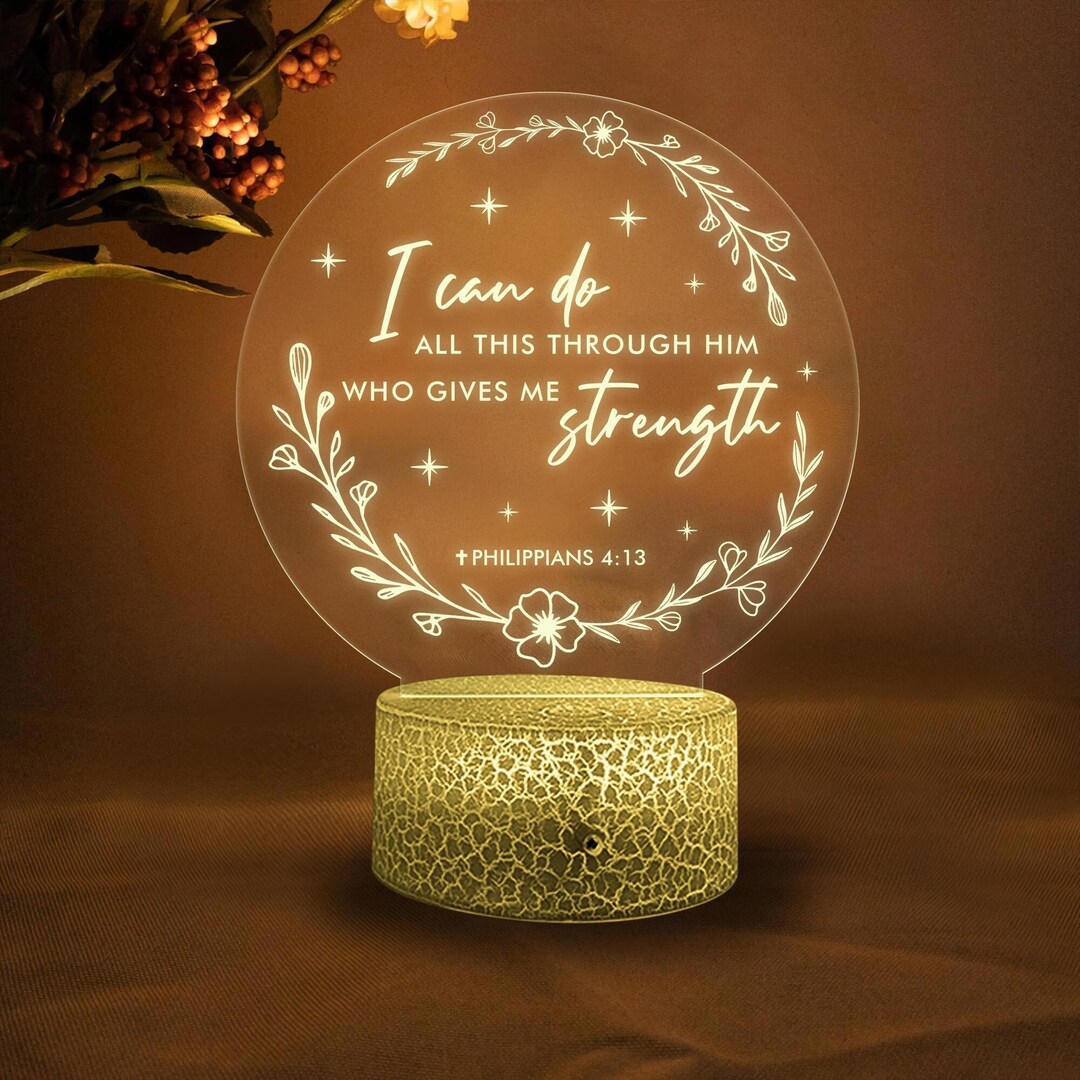 Personalized Bible Verse Acrylic Lamp Bible Verse LED Light Etsy
