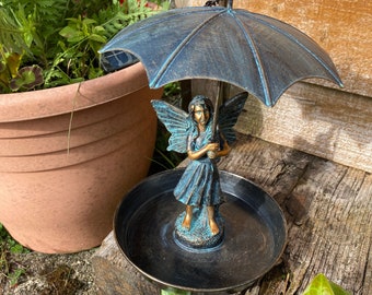 Metal Bird Feeder Hanging Fairy Feeding Display Wildlife Gift Garden Decor Distressed Decoration
