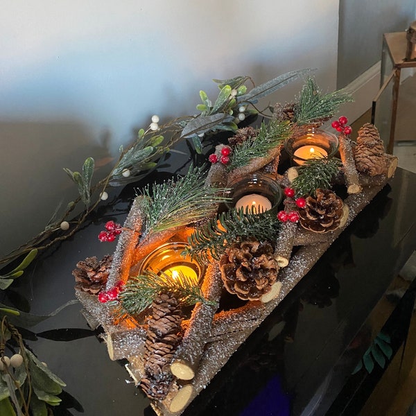 Christmas Table Candle Holder Etsy UK