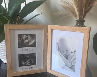 Wooden Baby Scan Photo Frame: Modern Home Decor (35 x 22 cm)