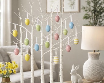 White Twig Tree with Warm White LEDs - Home Lighting Decoration Pre-Lit DIY Table Centrepiece 85cm Long