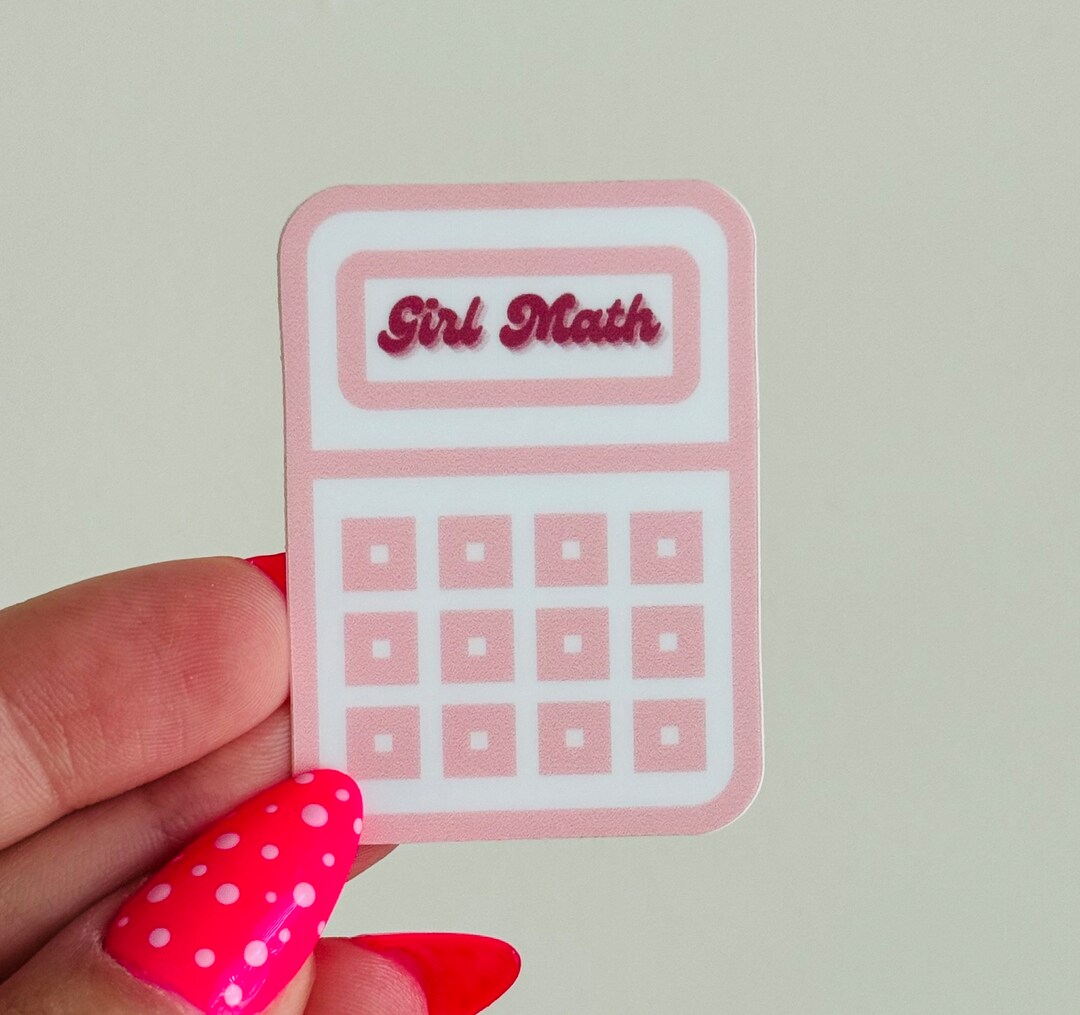 Card Pink Math Girl Math Pink Sticker - Etsy