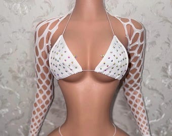 Exotic Dancewear Fishnet Shrug Only Fits One Size XS-XL