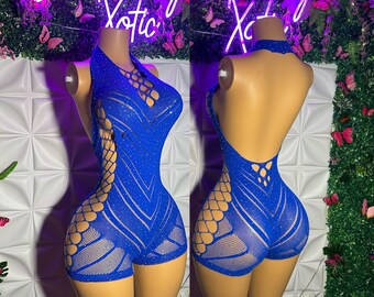 Exotic Dancewear Curvy Fishnet Lingerie PLT by SD Xotic fits S-2X