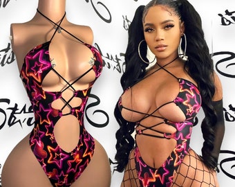 Exotic Dancewear “Startender” NYC Bottle Girl Starlets Stripper Inspired One Strappy Piece