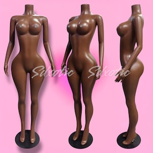 Female Mannequin With Removable Arms and Metal Stand Brown Mannequin Curvy BBL US Shipping Only 5-9 Days