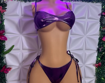 Metallic Swimsuit Handmade “MariahLynn” Trending Metallic Bikini 2 Piece SD Xotic Swimwear Collection