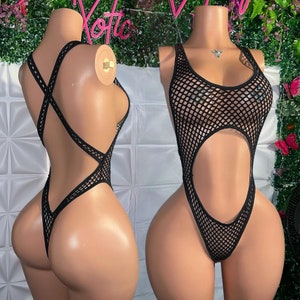 Exotic Dancewear Mesh “Too Hot” Stripper Net One Piece