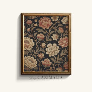 Floral Tapestry Art Print: Vintage Botanical Cottagecore Decor (Digital Download)
