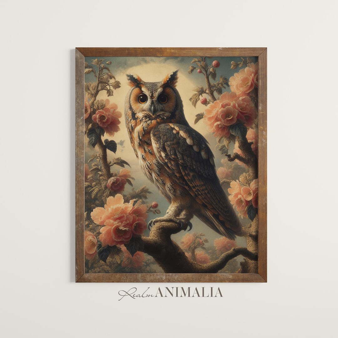 Vintage Owl Print, Rustic Bird Wall Art (digital Download) - Etsy