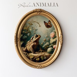 Toad and Butterfly Print, Vintage Nature Wall Art, Nursery Room Animal Decor (Digital Download) image 14