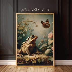 Toad and Butterfly Print, Vintage Nature Wall Art, Nursery Room Animal Decor (Digital Download) image 16