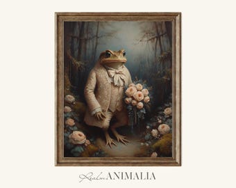 Storybook Toad Art Print, Fairytale Wall Decor, Whimsical Fantasy Animal Artwork (Digital Download)