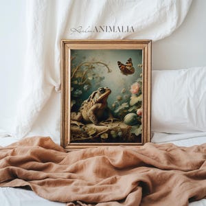 Toad and Butterfly Print, Vintage Nature Wall Art, Nursery Room Animal Decor (Digital Download) image 15