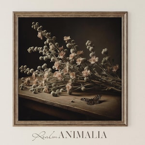 Floral Still Life Art Print: Moody Cottagecore Botanical (Digital Download)