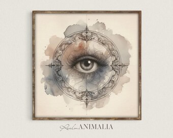 Lover's Eye Art Print: Moody Victorian Watercolor Illustration (Digital Download) S136