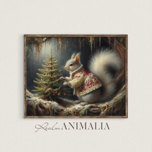 Christmas Squirrel Art Print: Whimsical Winter Wall Decor (Digital Download) WH136
