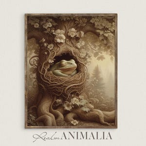 Vintage Frog Art Print: Whimsical Storybook Nursery Decor (Digital Download