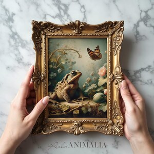 Toad and Butterfly Print, Vintage Nature Wall Art, Nursery Room Animal Decor (Digital Download) image 18