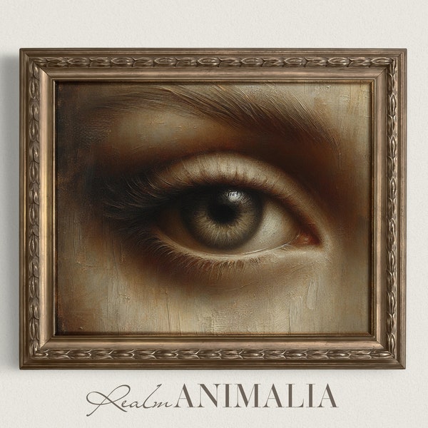 Lover's Eye Painting | Vintage Moody Human Anatomy Printable Fine Art Print | Human Eye Oil Painting Wall Art | Digital Download Art | EY001