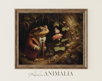 Whimsical Toad Art Print, Moody Fairytale, Cottagecore Wall Decor (Digital Download)