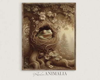 Vintage Frog Art Print: Whimsical Storybook Nursery Decor (Digital Download