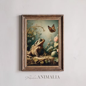 Toad and Butterfly Print, Vintage Nature Wall Art, Nursery Room Animal Decor (Digital Download) image 17