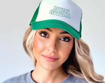 Trucker Hut für Frauen, Retired Hot Girl Trucker Hut, lustiger Trucker Hut, Trucker Mütze, Mesh Trucker Hut, Trucker Hut Mädchen, Baseball Hut Mütze
