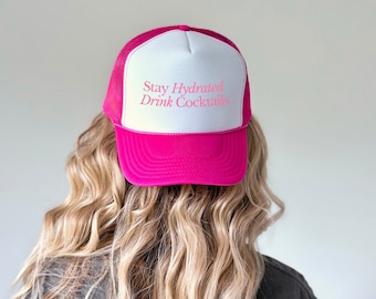 Distressed Cap with \'Coffee Until Cocktails\' Patch Coffee Until Cocktails Distressed Trucker Hat | Trucker Cap  main image 3