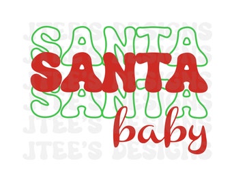Santa Baby Png - Download digitale - DTF - Camicia di Natale - Babbo Natale - Download istantaneo - Natale PNG - Babbo Natale PNG - Sublimazione - Natale