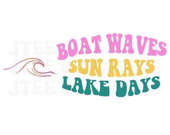 Lake Day PNG - Barca PNG - Waves PNG - Download Dtf - Download sublimazione - Camicia lago - Camicia barca - Download digitale - Download istantaneo