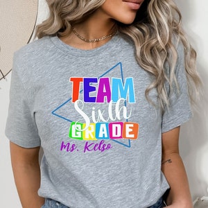 Customized Name Teacher Shirt, Personalized Teacher Shirt, Best Teacher Gift, Teacher Team Shirt, 7th Grade Shirt, Teacher Shirt, Retro