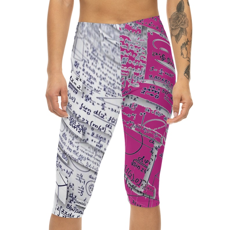 MATH EQUATION Legging capri pour femme AOP Leggings mathématiques Cadeau unique pour elle image 3