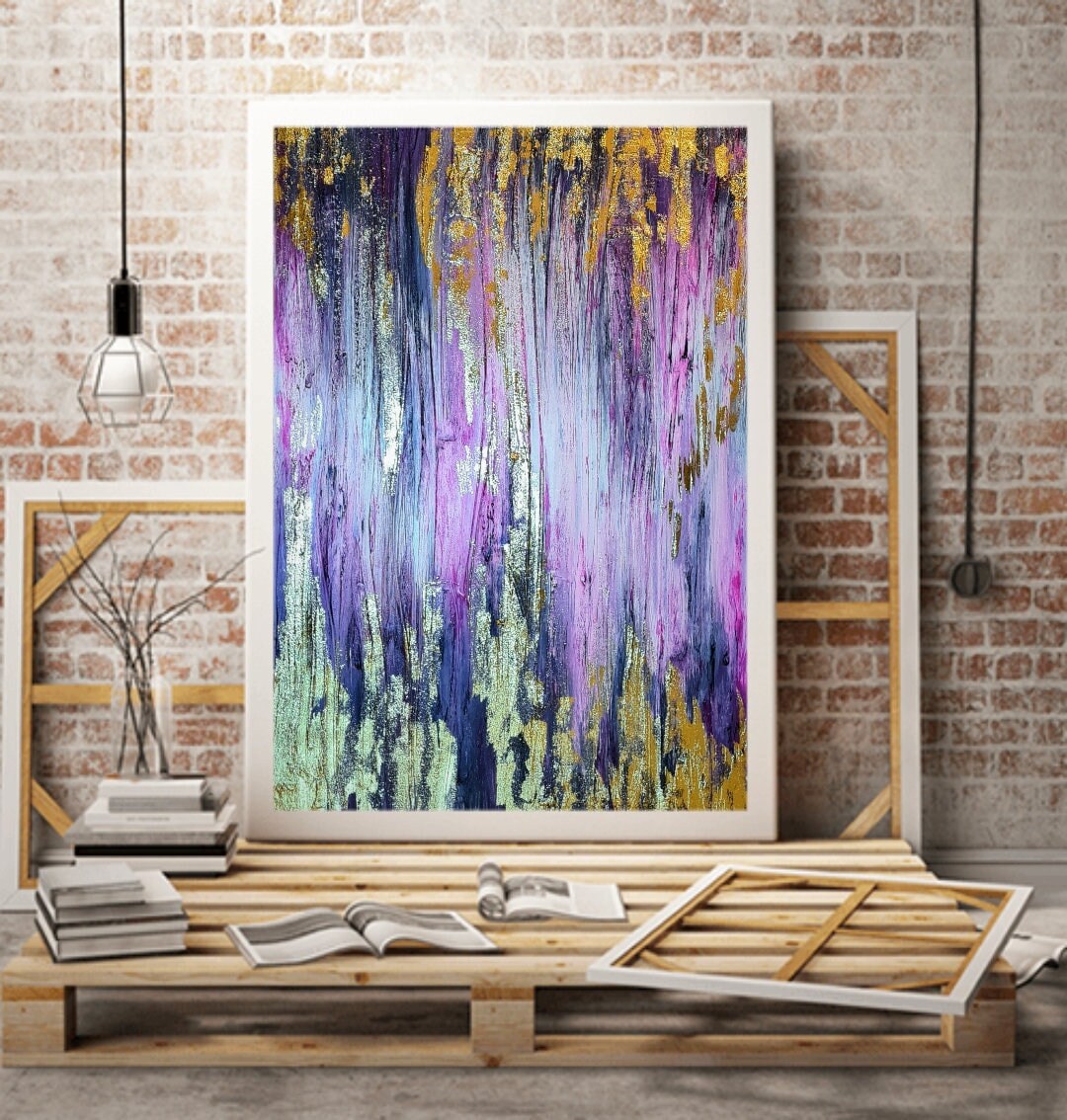 PINKY GLOSS Acrylic Painting on Canvas/ Abstract Wall Etsy