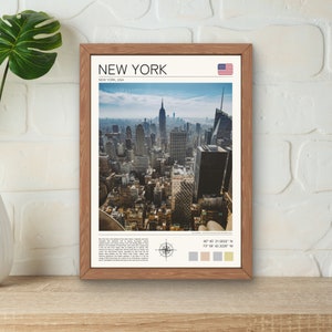New York Poster, New York City Print, NYC Wall Art, New York Skyline Print, New York From Above Art, New York Cityscape, Skyscaper Print