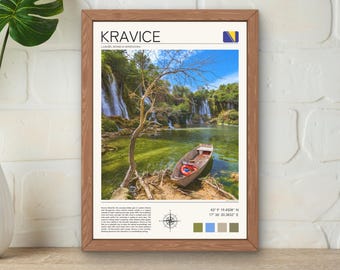 Kravice Falls Print, Bosnia Herzegovina Waterfall Poster (Digital Download)