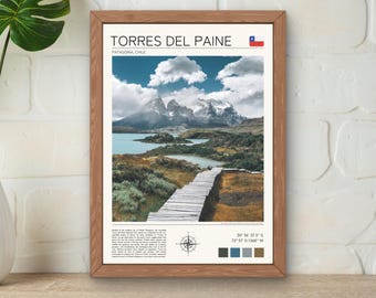 Torres del Paine Print, Chilean Patagonia Landscape (Digital Download)