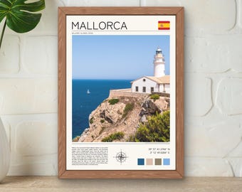 Mallorca Lighthouse Print, Balearic Islands Wall Art (Digital Download)
