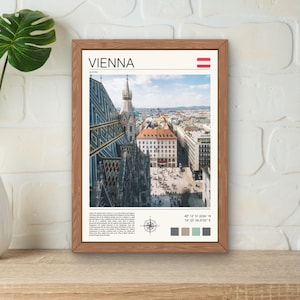 Vienna Print, Vienna Poster, Vienna Wall Art, Colourful City Print, City Artwork, Travel Artwork, Travel Wall Art, Austria Travel Gift