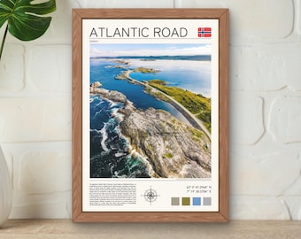 Atlantic Ocean Road Norway Print, Scenic Travel Poster (Digital Download)