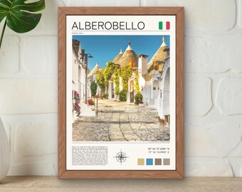 Alberobello Trulli Houses Print, Puglia Travel Poster (Digital Download)