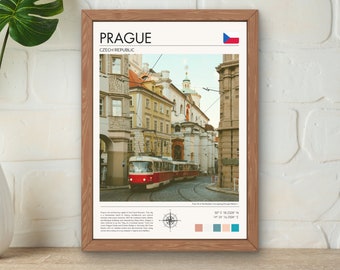 Prague Travel Print | Vintage Art Print | Prague City Print | Travel Gift Idea | Czech Republic Print | City Wall Decor | Prague Gift |