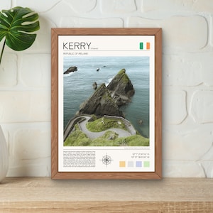 Kerry Print, Ireland Dingle Art, Wild Atlantic Way Print, Ireland Coastal Art, County Kerry Gift Idea, Ring of Kerry Artwork, Dunquin Pier