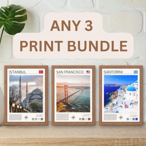 Lote de 3 láminas de viaje, paquete de láminas de viaje, galería de láminas de viaje, láminas de viaje vintage, juego de 3 pósteres de viaje, oferta de arte mural de viaje