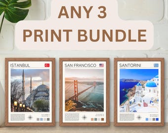 Vintage Travel Prints, Set of 3 Gallery Wall Art (Digital Download)