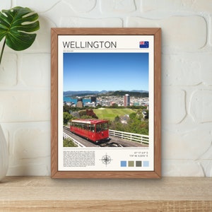 Wellington Print, Wellington Wall Art, Wellington New Zealand Wall Decor, Wellington Skyline, Wellington Cable Car, New Zealand Wall Art